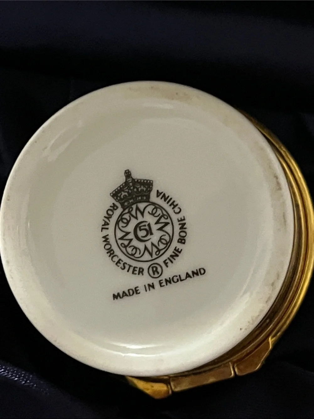 Royal Worcester Blue and Gold Decorative Compact Box